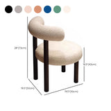 Cream Circular Upholstered Metal Vanity Stool with Arc Back Image - 23