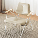 Cream Gray Memory Foam Fill Black Leg Accent Chair Image - 2