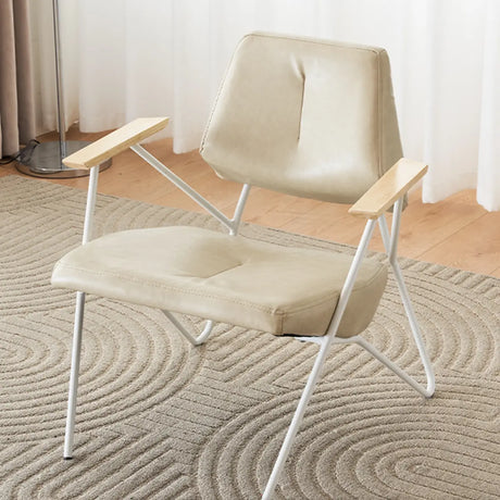 Cream Gray Memory Foam Fill Black Leg Accent Chair Image - 2