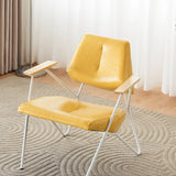 Cream Gray Memory Foam Fill Black Leg Accent Chair Image - 5