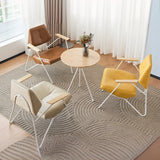 Cream Gray Memory Foam Fill Black Leg Accent Chair Image - 8