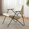 Cream Gray Memory Foam Fill Black Leg Accent Chair Image - 9