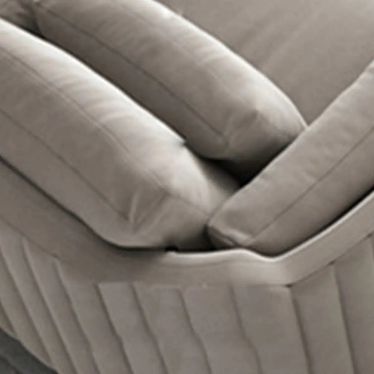 Cream Gray Scratch Resistant Flannel Fabric Arm Chair Image - 13