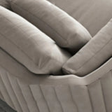 Cream Gray Scratch Resistant Flannel Fabric Arm Chair Image - 13