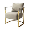 Cream Gray Scratch Resistant Flannel Fabric Arm Chair Image - 9