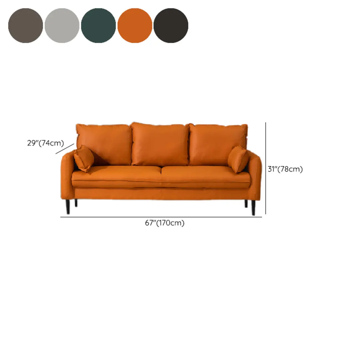 Cream Gray Scratch Resistant Leather Wood Frame Sofa 