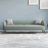 Cream Gray Stain Resistant Leather Square Arm Loveseat Image - 13