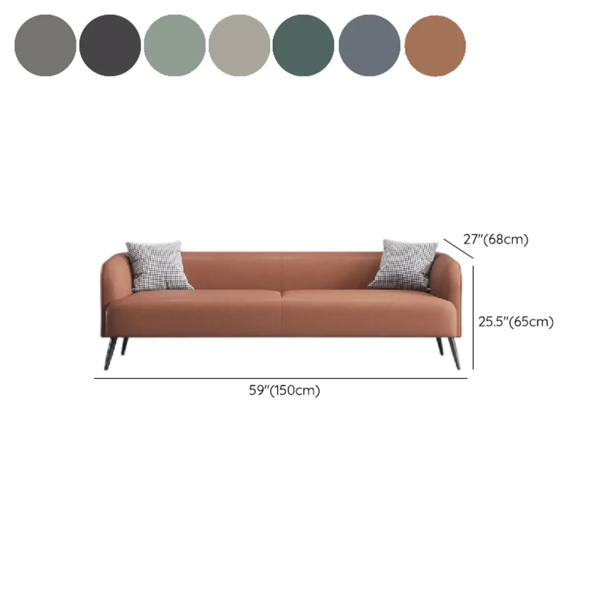Cream Gray Stain Resistant Leather Square Arm Loveseat Image - 29