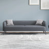 Cream Gray Stain Resistant Leather Square Arm Loveseat Image - 20