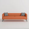 Cream Gray Stain Resistant Leather Square Arm Loveseat Image - 26