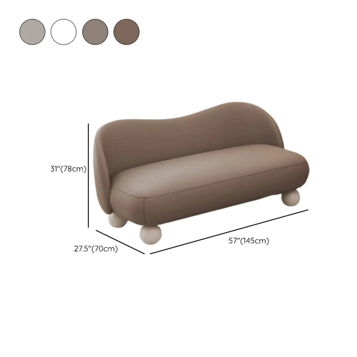Cream Gray Tech Cloth Tight Back White Leg Loveseat Image - 14