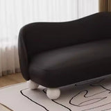 Cream Gray Tech Cloth Tight Back White Leg Loveseat Image - 8