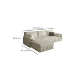 Cream Large L-Shape Leather Storage Included Sectional Sofa Image - 14