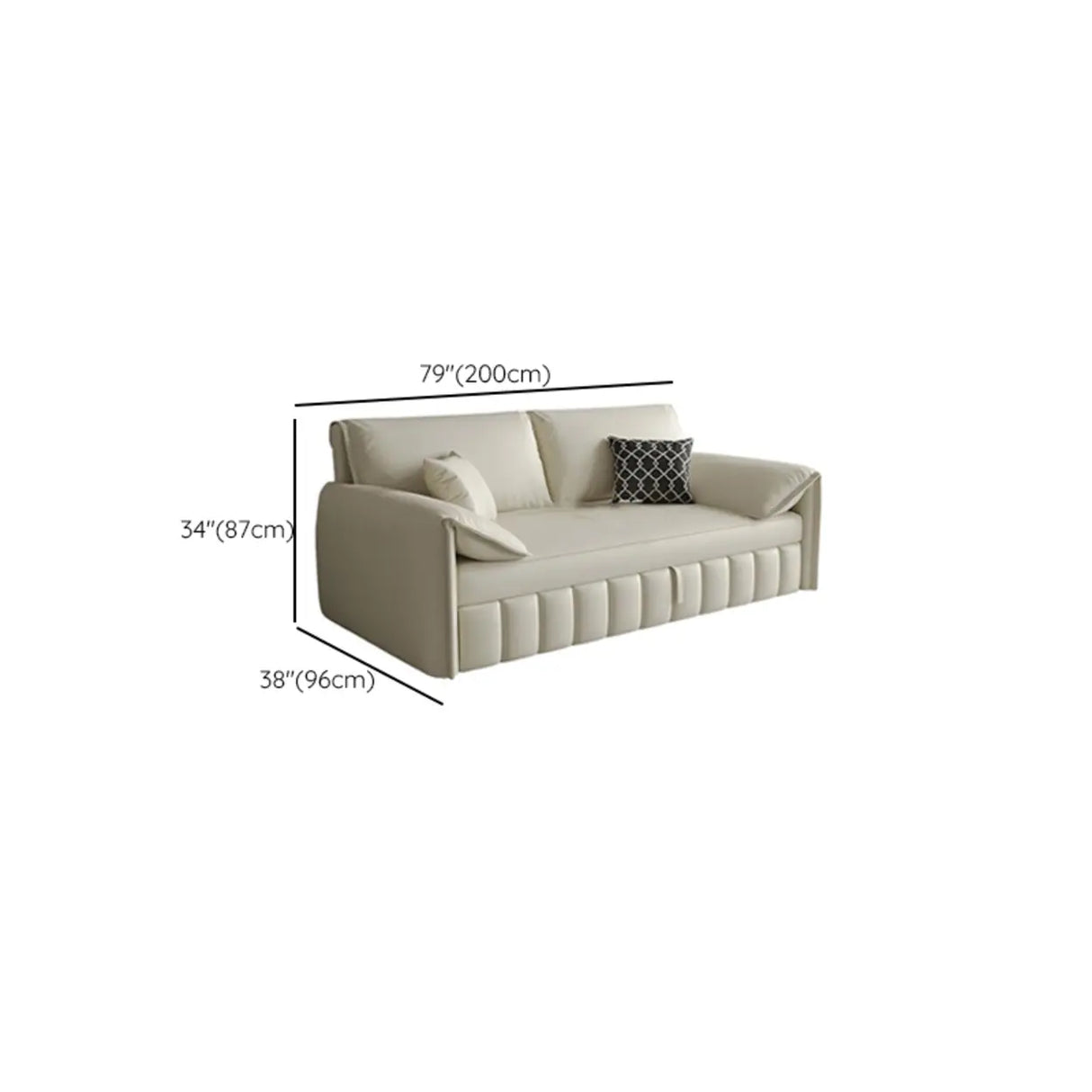Cream Large L-Shape Leather Storage Included Sectional Sofa Image - 20