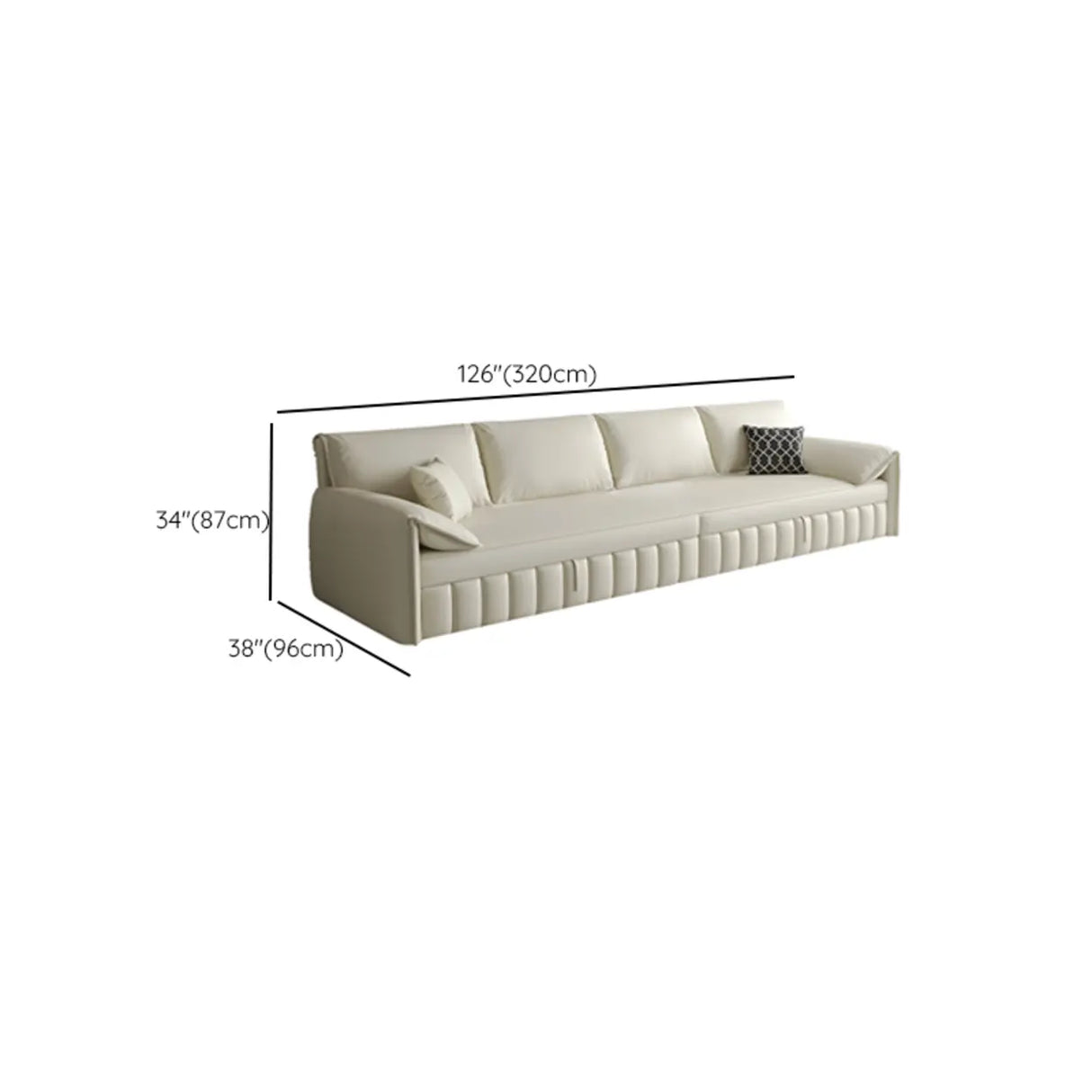 Cream Large L-Shape Leather Storage Included Sectional Sofa Image - 22
