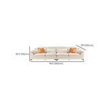 Cream Medium Comfort L-Shape Fabric Pillow Back Sofa Image - 16