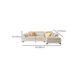 Cream Medium Comfort L-Shape Fabric Pillow Back Sofa Image - 17