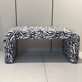Cream Polyester Blend Upholstered Short Bedroom Bench Image - 8
