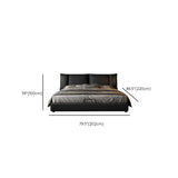 Cream Queen Upholstered Leather Modern Storage Bed Image - 11