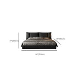 Cream Queen Upholstered Leather Modern Storage Bed Image - 12