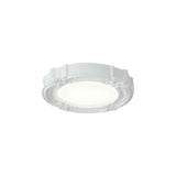 Cream Resin Round Carving LED Flush Mount Ceiling Light Image - 3