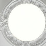 Cream Resin Round Carving LED Flush Mount Ceiling Light Image - 7