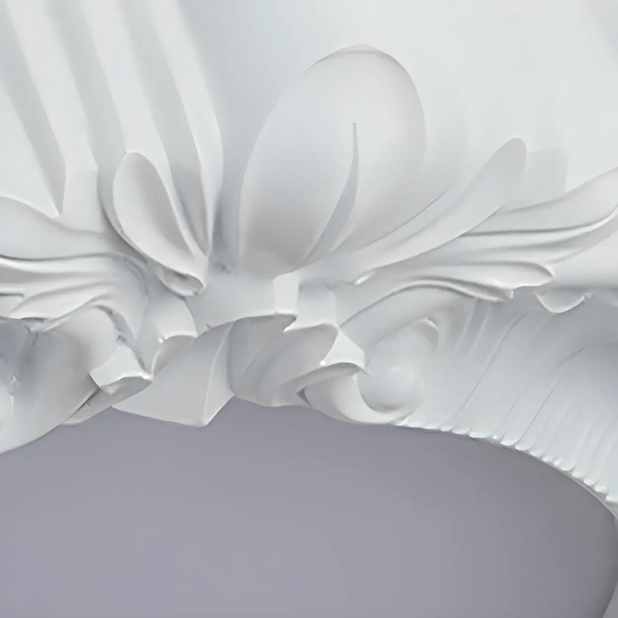 Cream Resin Round Carving LED Flush Mount Ceiling Light Image - 8