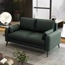 Cream Scratch Resistant Faux Leather Loveseat with Legs Image - 2