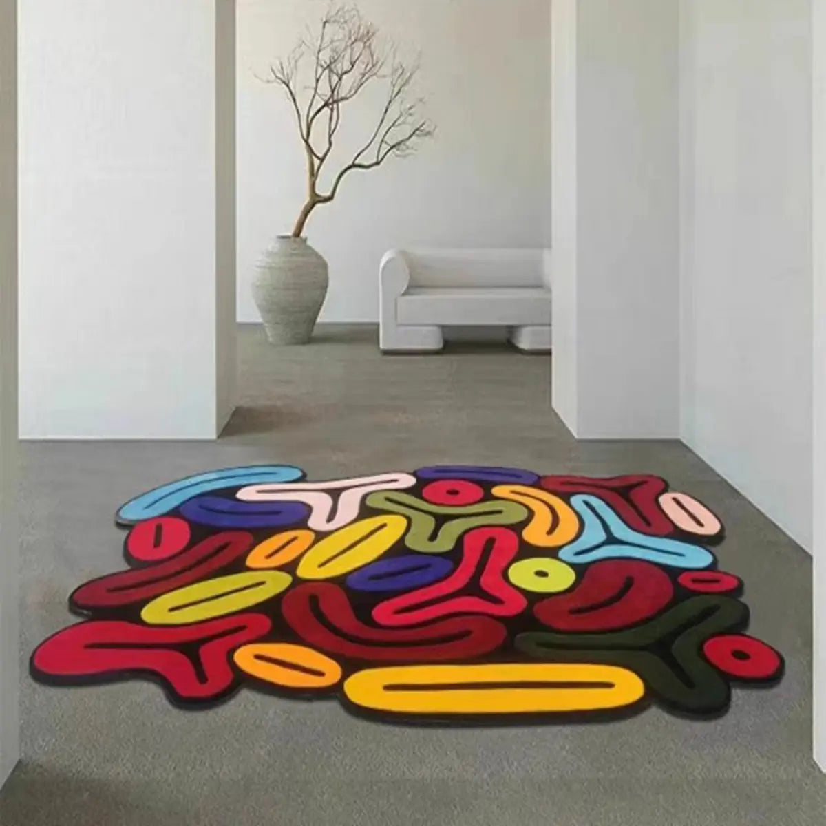 Creative Abstract Multicolor Anti-Slip Area Rug Image - 1
