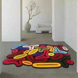 Creative Abstract Multicolor Anti-Slip Area Rug Image - 1
