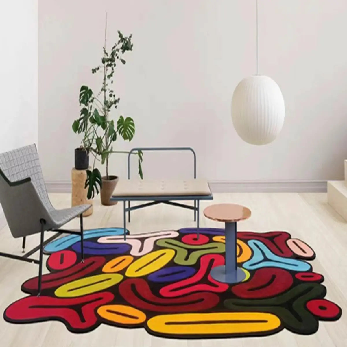 Creative Abstract Multicolor Anti-Slip Area Rug Image - 3