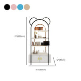 Creative Arched Metal Open Floor Display Cabinet Gold #size