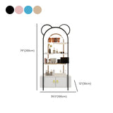 Creative Arched Metal Open Floor Display Cabinet Gold Image - 16