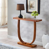 Creative Birch Wood Walnut Crock Base Console Table Image - 1