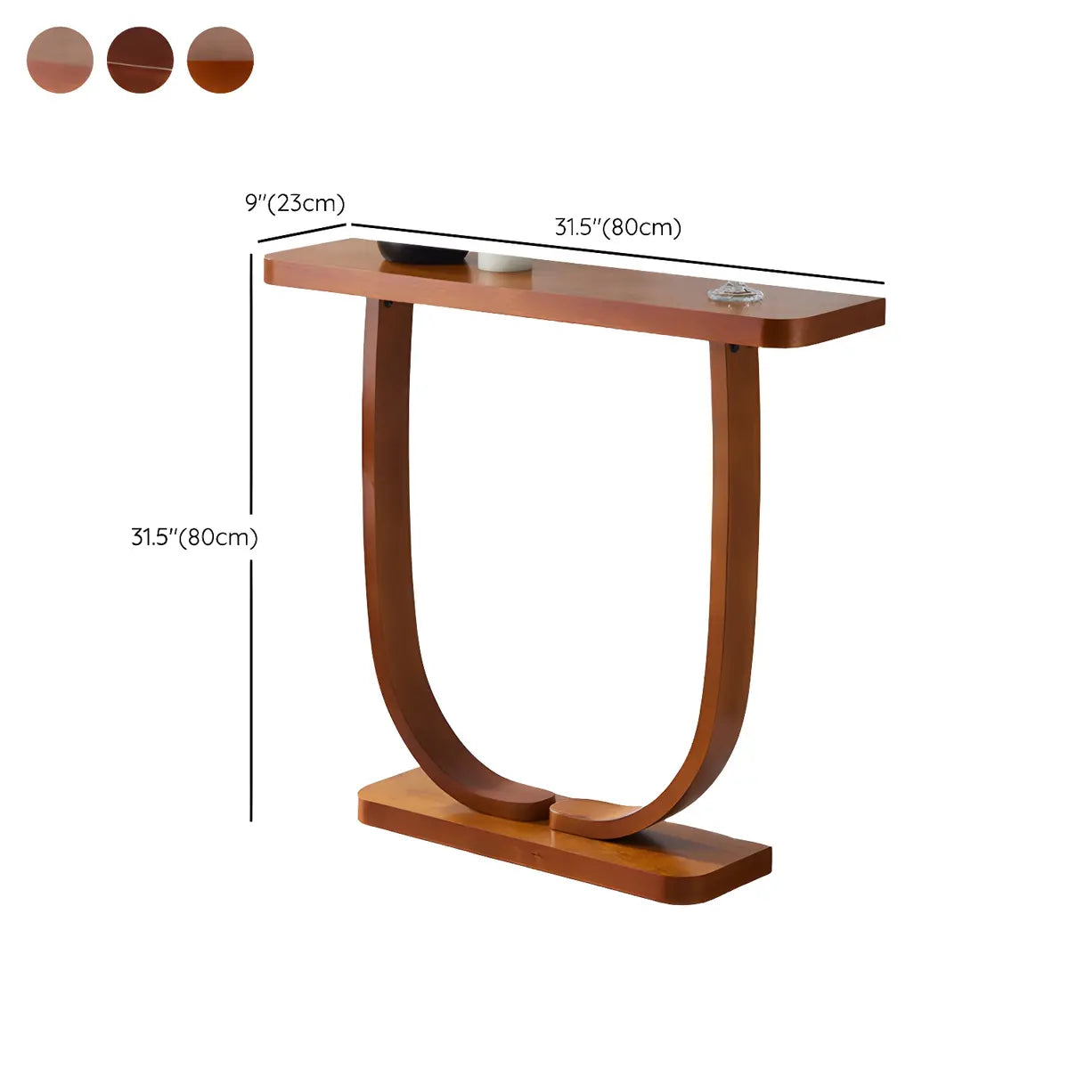 Creative Birch Wood Walnut Crock Base Console Table 