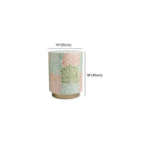 Creative Bohemian White-Green Drum Shell Wood End Table Image - 15