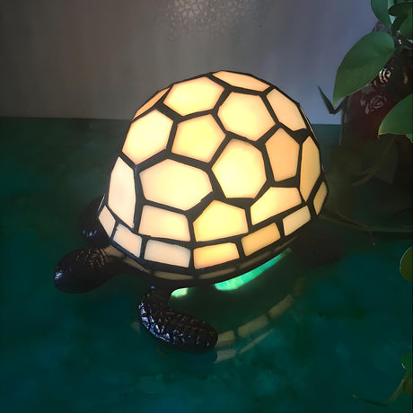 Creative Chic Tiffany Turtle Stained Glass Table Lamp Image - 1