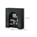 Creative Closed Wooden Storage Arched Bookcase Black #size
