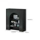 Creative Closed Wooden Storage Arched Bookcase Black Image - 12