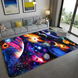 Creative Galaxy Printed Polyester Anti-Slip Area Rug Image - 1