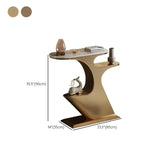 Creative Gold Curved Metal Console Table with Shelves #size