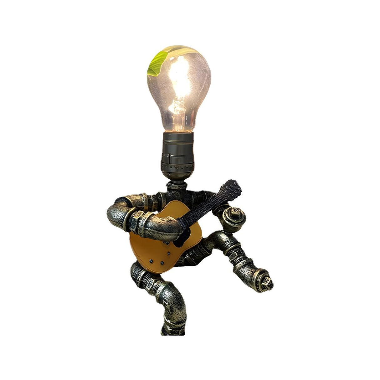 Creative Industrial Sitting Guitar Robot Table Lamp Image - 5