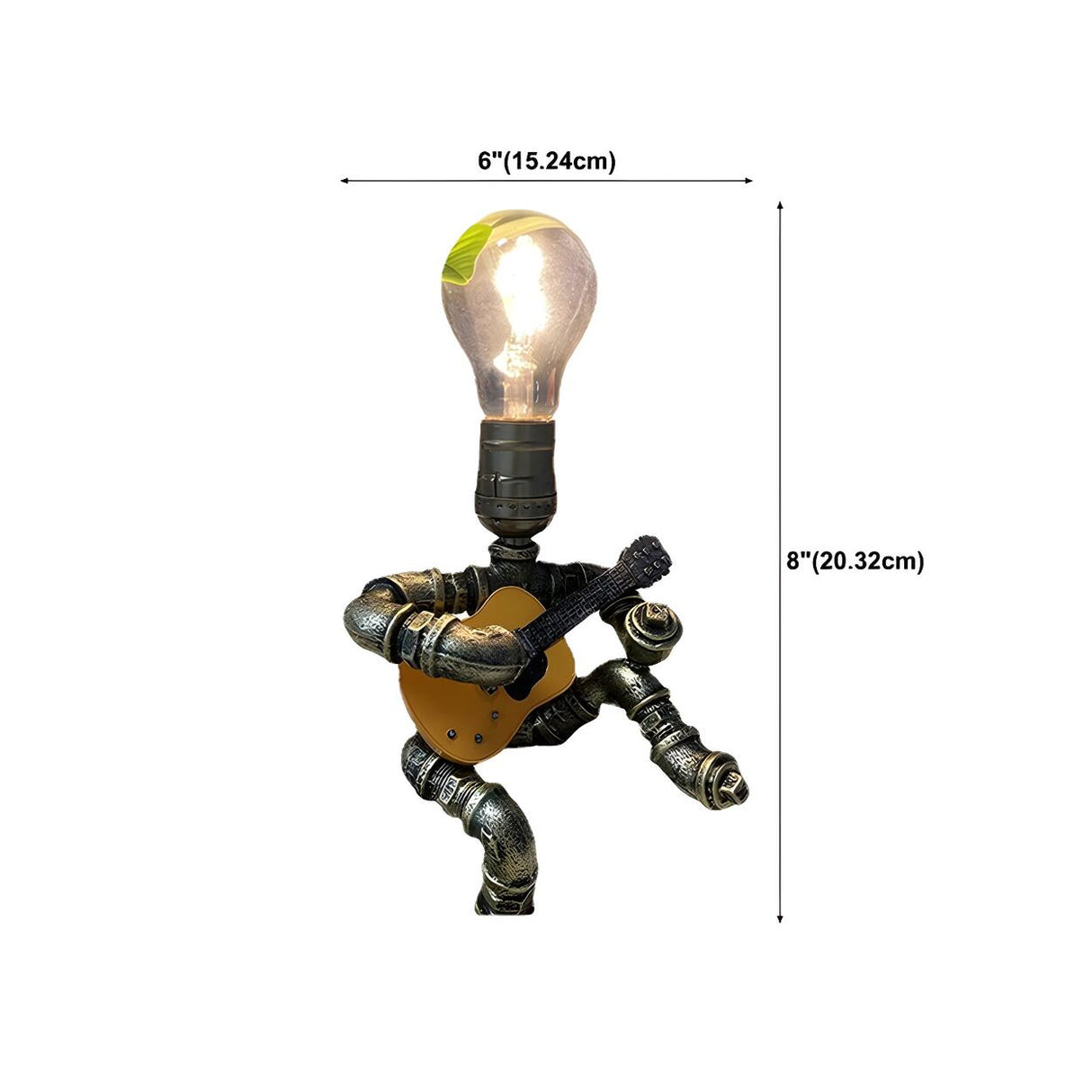 Creative Industrial Sitting Guitar Robot Table Lamp 