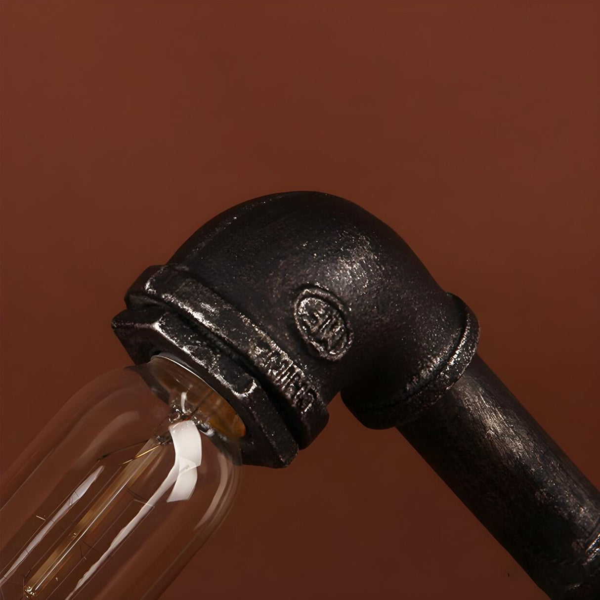 Creative Industrial Water Pipe Decor Metal Table Lamp Image - 10