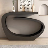 Creative Irregular Metal Black Narrow Console Table Image - 1