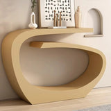 Creative Irregular Metal Black Narrow Console Table Image - 4