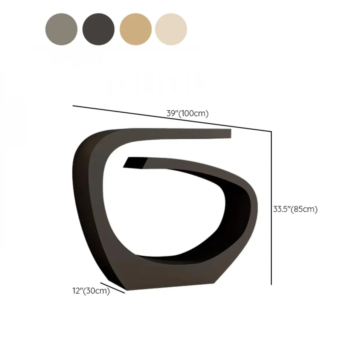 Creative Irregular Metal Black Narrow Console Table 