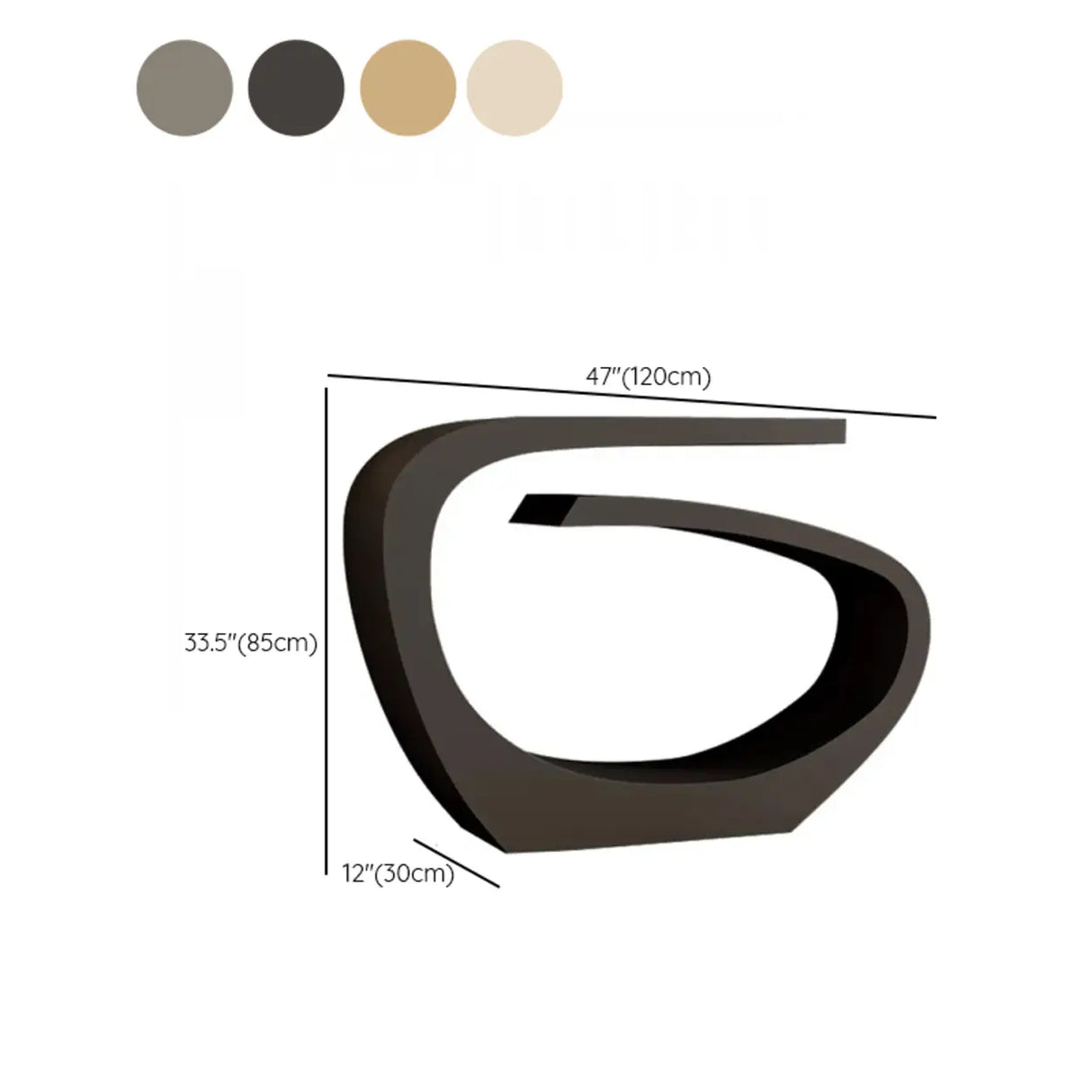 Creative Irregular Metal Black Narrow Console Table Image - 23