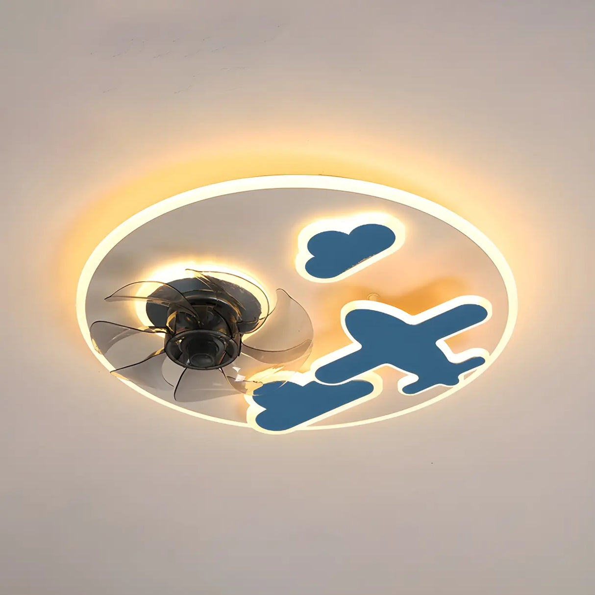 Creative Kids Room Flush Mount Cloud Ceiling Fan Light Image - 16