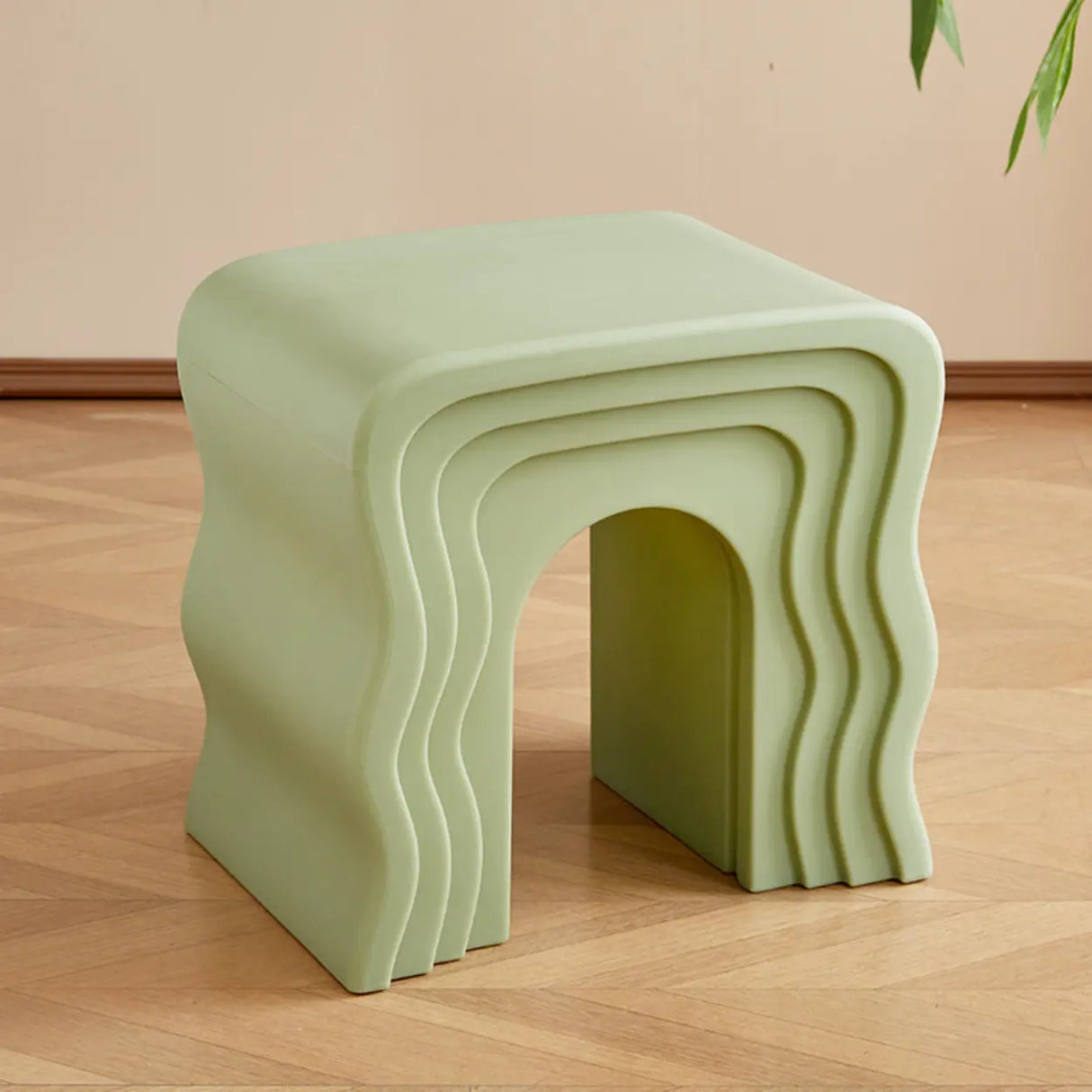 Creative Modern Rectangle Pink Acrylic Stool Side Table Image - 11